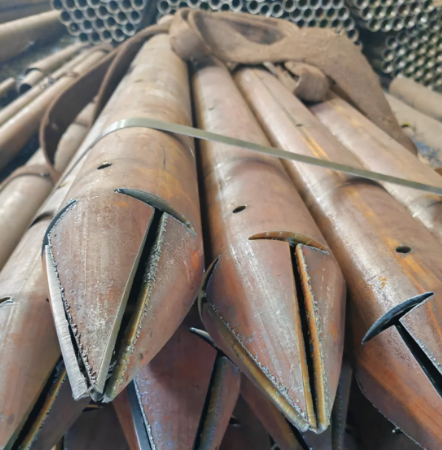 荆州出尖打孔加工无缝注浆钢花管注浆管厂家
